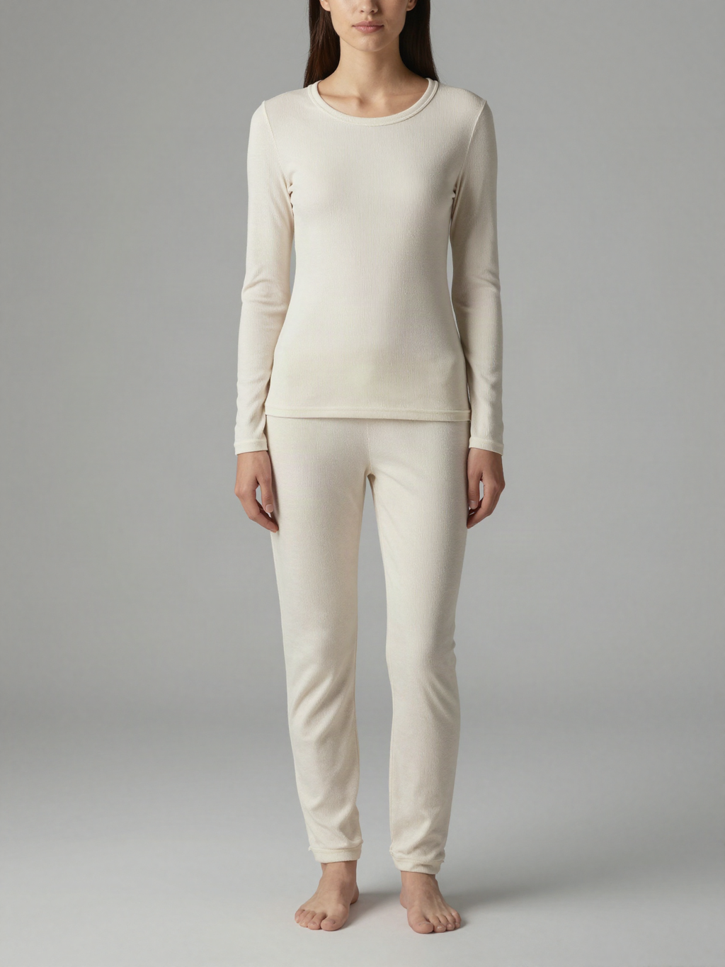 Verlaya - Ribbed Lounge Top with Long Sleeves