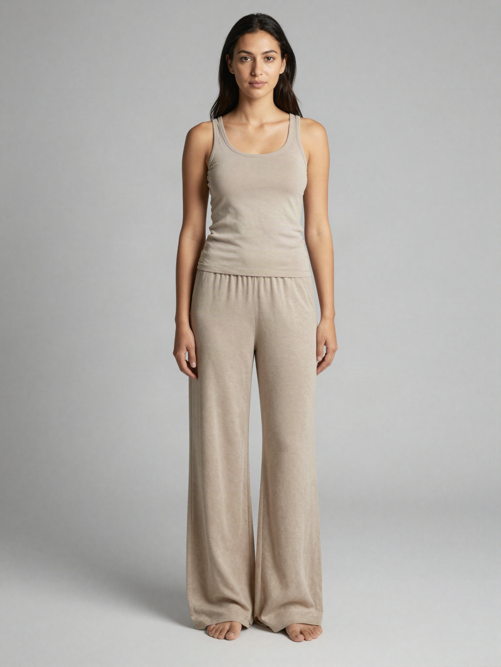 Anvelle - Wide Leg Lounge Pants with Drawstring Waist