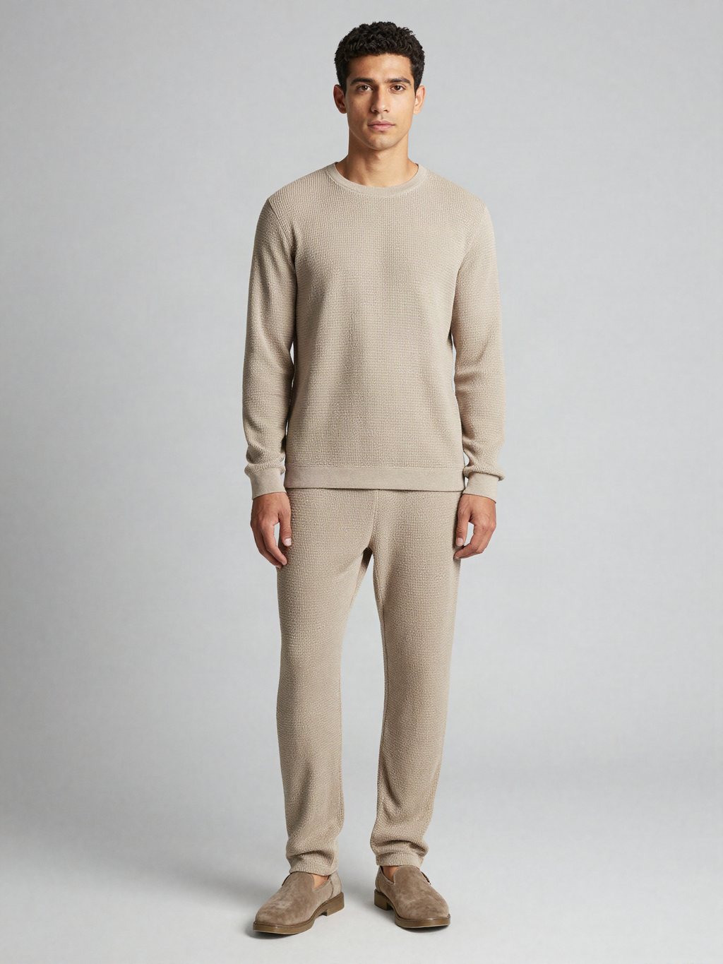 Tolstrand - Waffle Knit Lounge Set with Long Sleeves