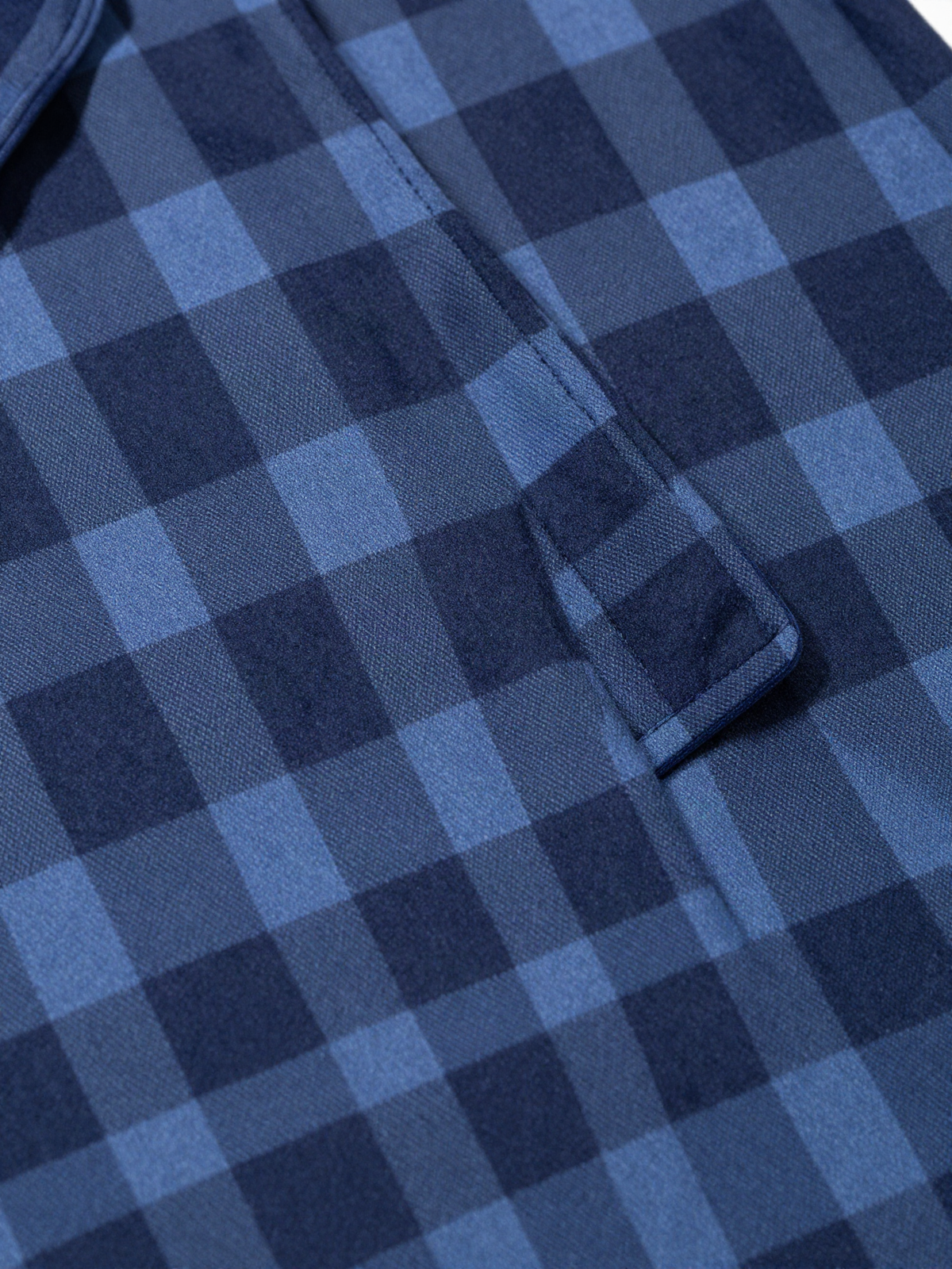 Runvard - Brushed Flannel Pajama Set with Piped Trim