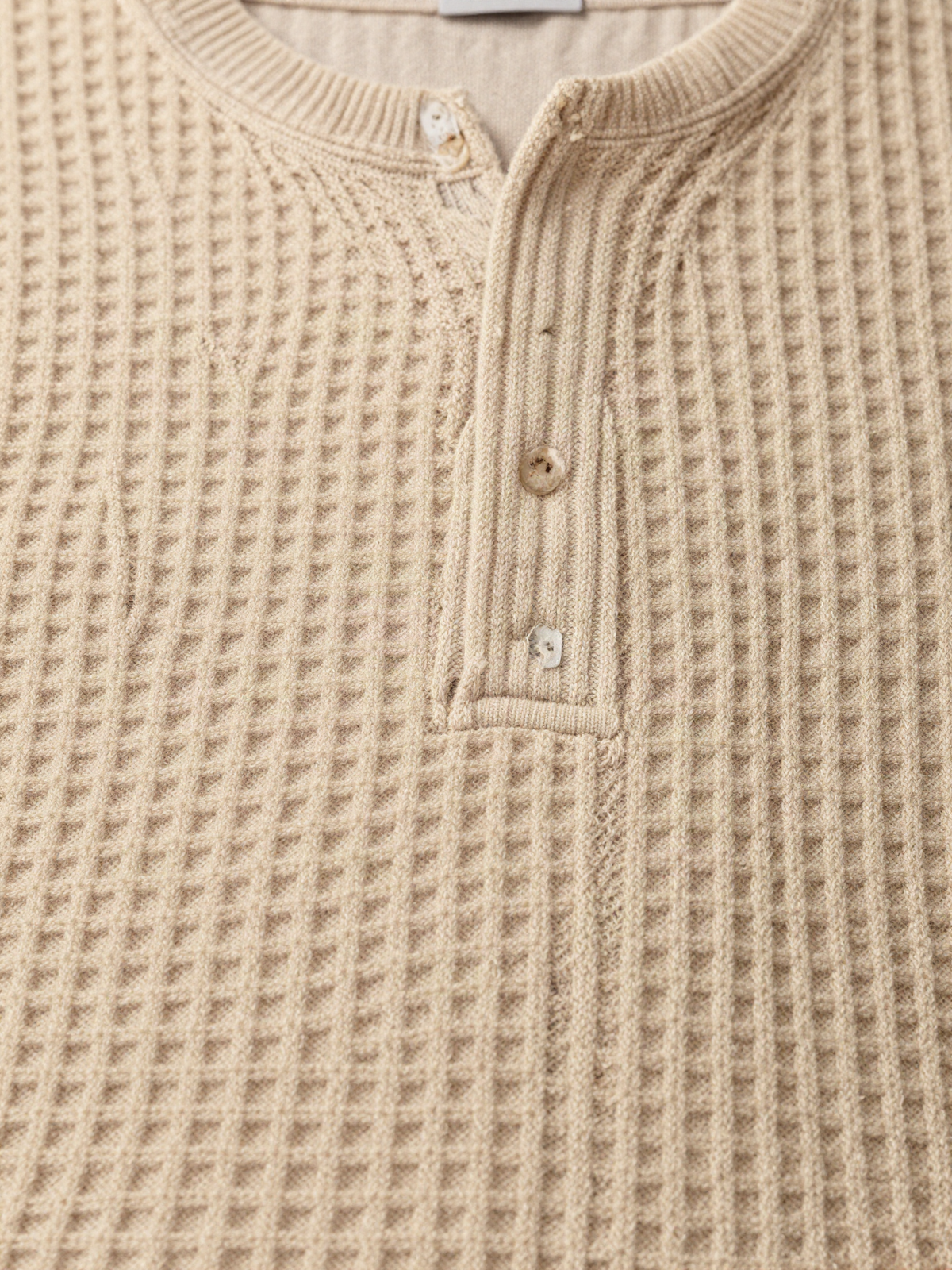 Denwyth - Waffle Knit Henley Lounge Top