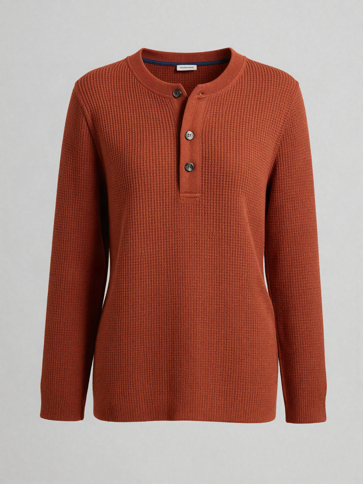 Denwyth - Waffle Knit Henley Lounge Top